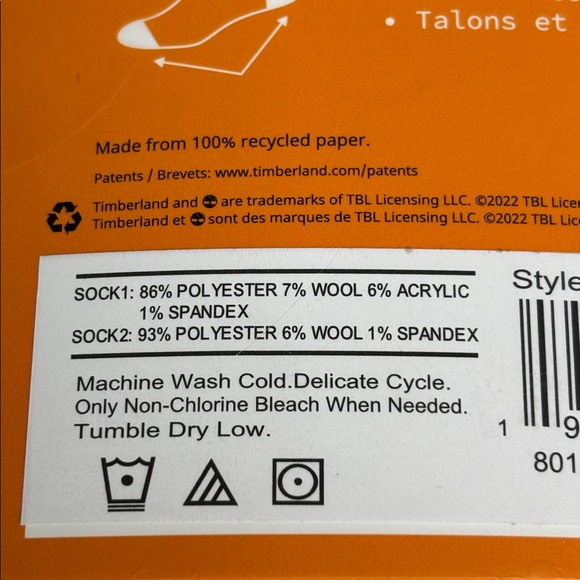 New Timberland Socks Women’s 2 Pair Wool Blend Boot Socks Casual Activewear - Picture 10 of 13